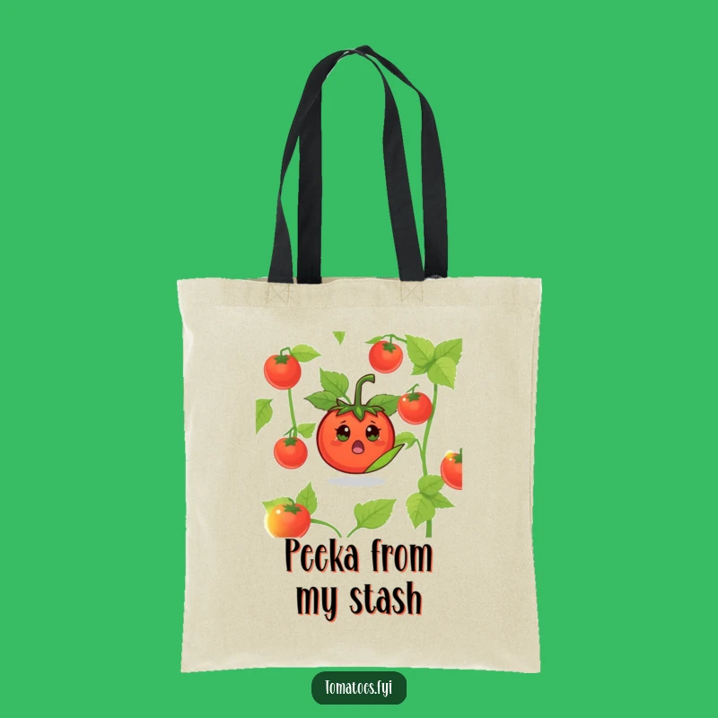 Funny Surprised Tomato Tote Bag: Surprise accessory, wonderful funny gift for shoppers.