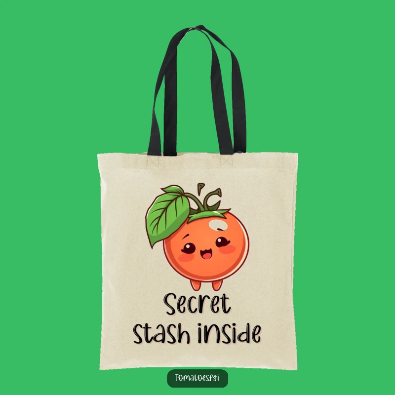 Funny Peeking Tomato Tote Bag - Carry Your Secrets in Style